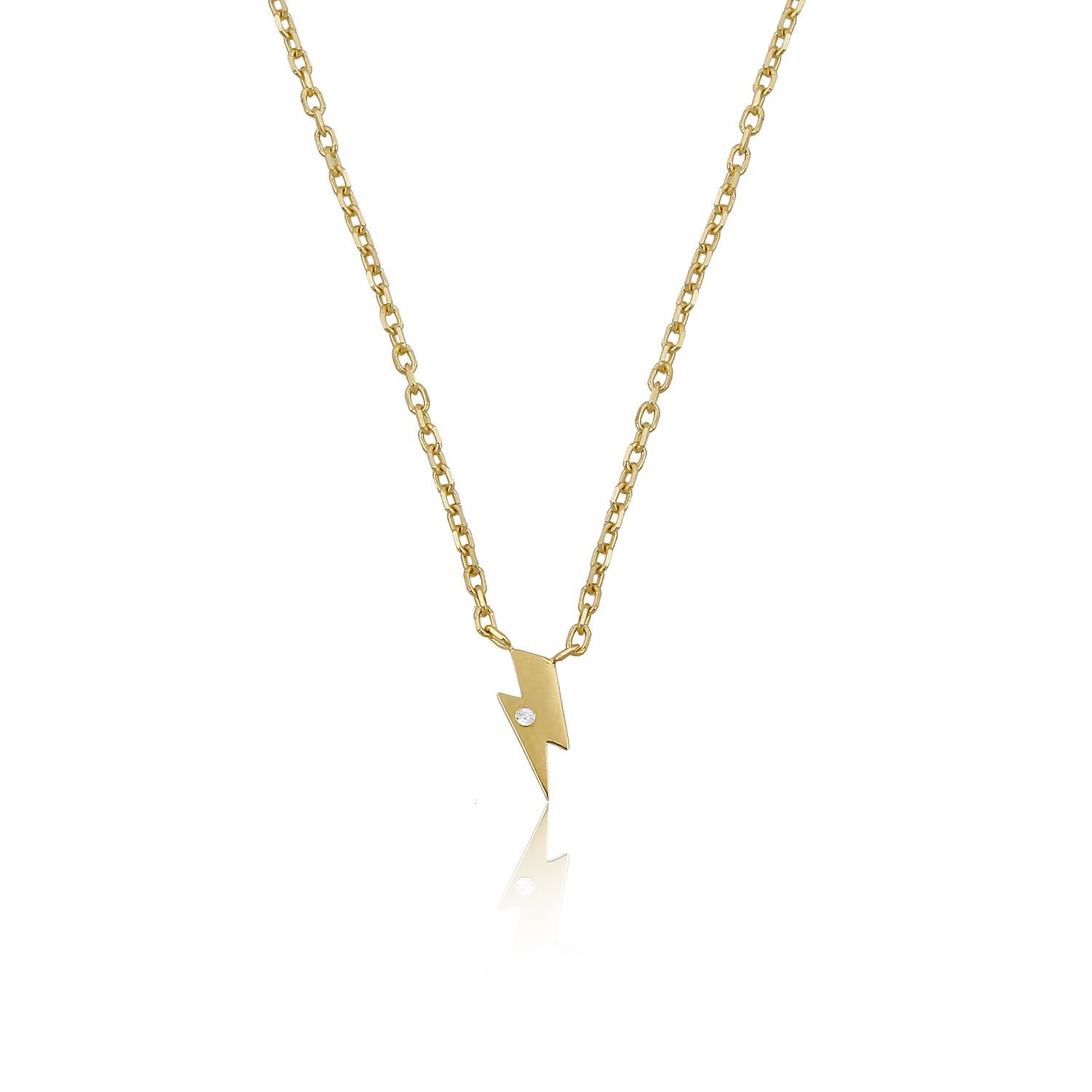 14K MINI LIGHT DIAMOND STONE NECKLACE