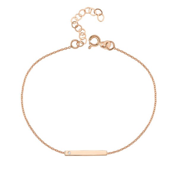 14K BAR DIAMOND STONE  BRACELET