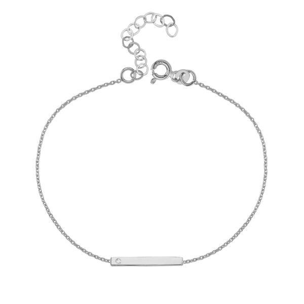 14K BAR DIAMOND STONE  BRACELET