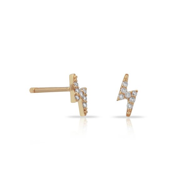 14K DIAMOND MINI LIGHT STUD EARRINGS 14K ROSE GOLD