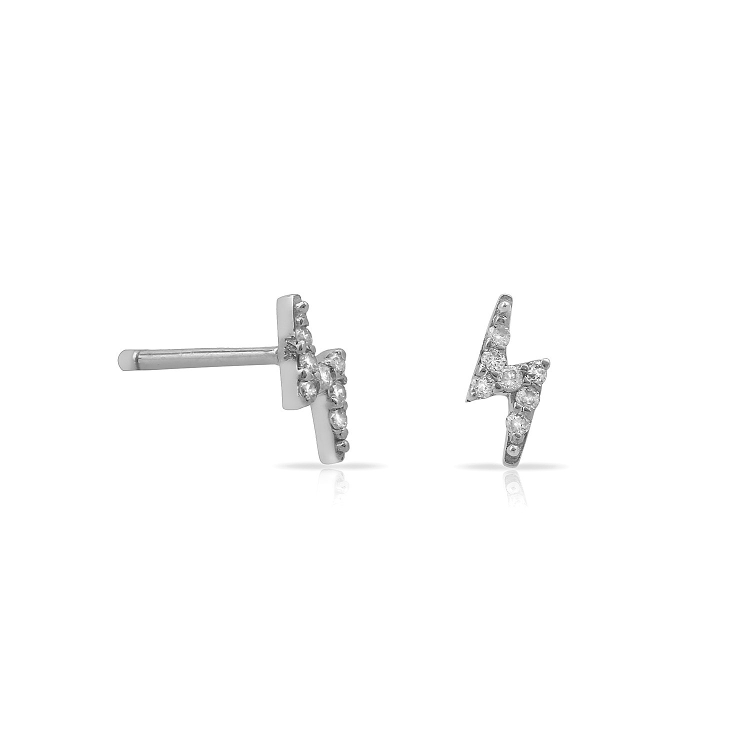 14K DIAMOND MINI LIGHT STUD EARRINGS 14K WHITE GOLD