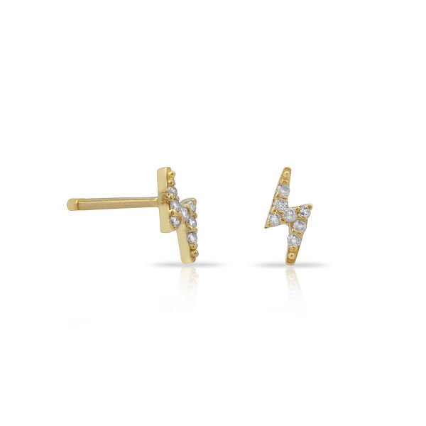 14K DIAMOND MINI LIGHT STUD EARRINGS 14K YELLOW GOLD