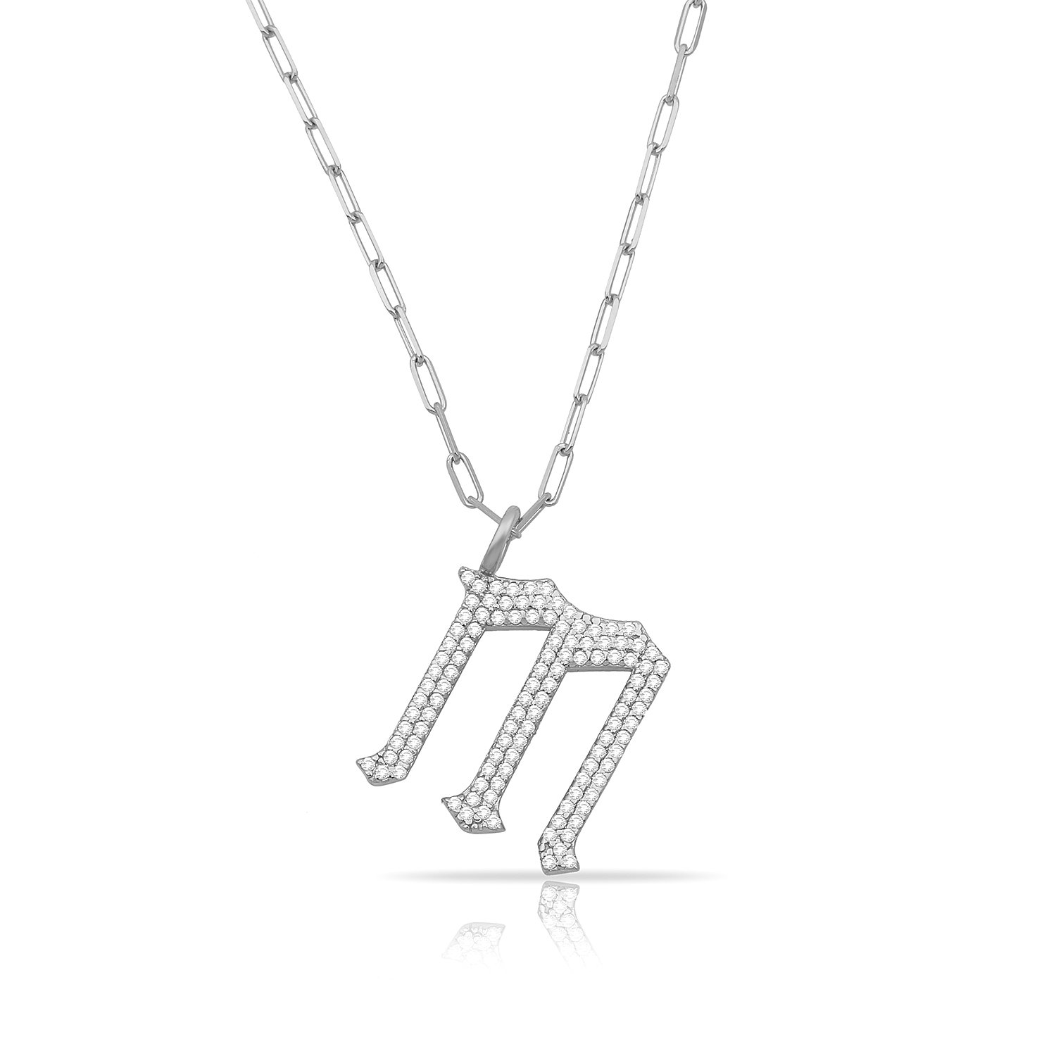 14K LOWERCASE GOTHIC DIAMOND INITIAL NECKLACE