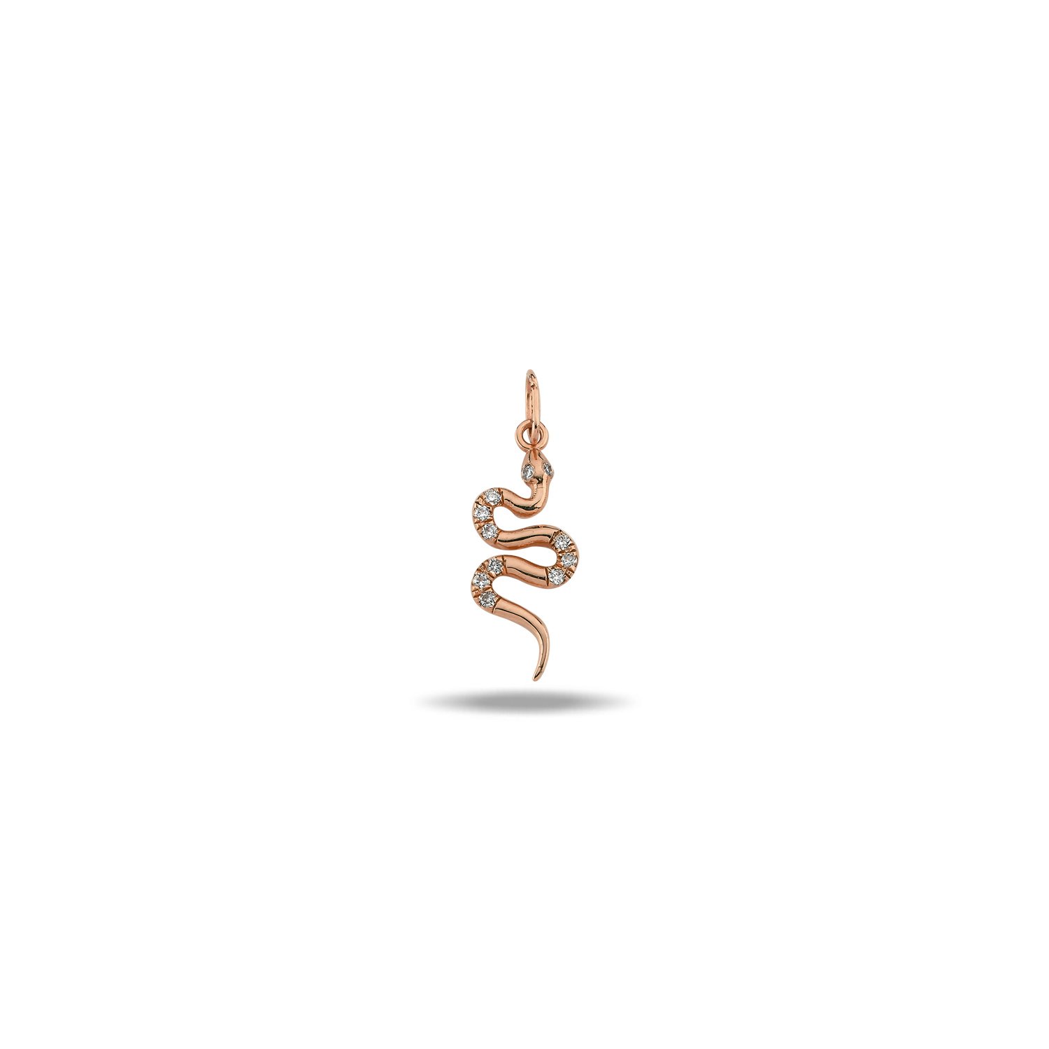 14K DIAMOND SNAKE CHARM 14K ROSE GOLD