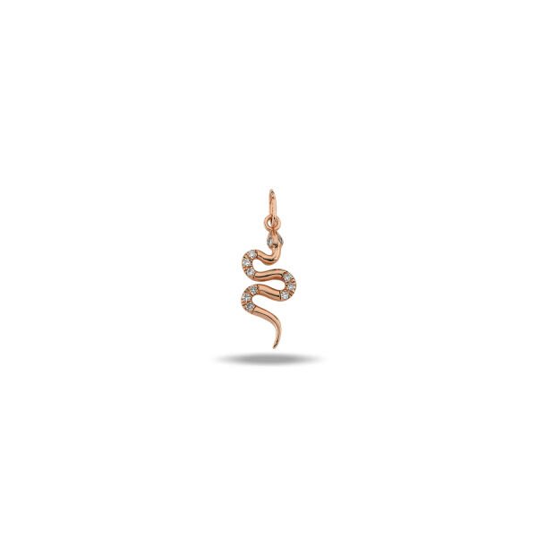 14K DIAMOND SNAKE CHARM 14K ROSE GOLD