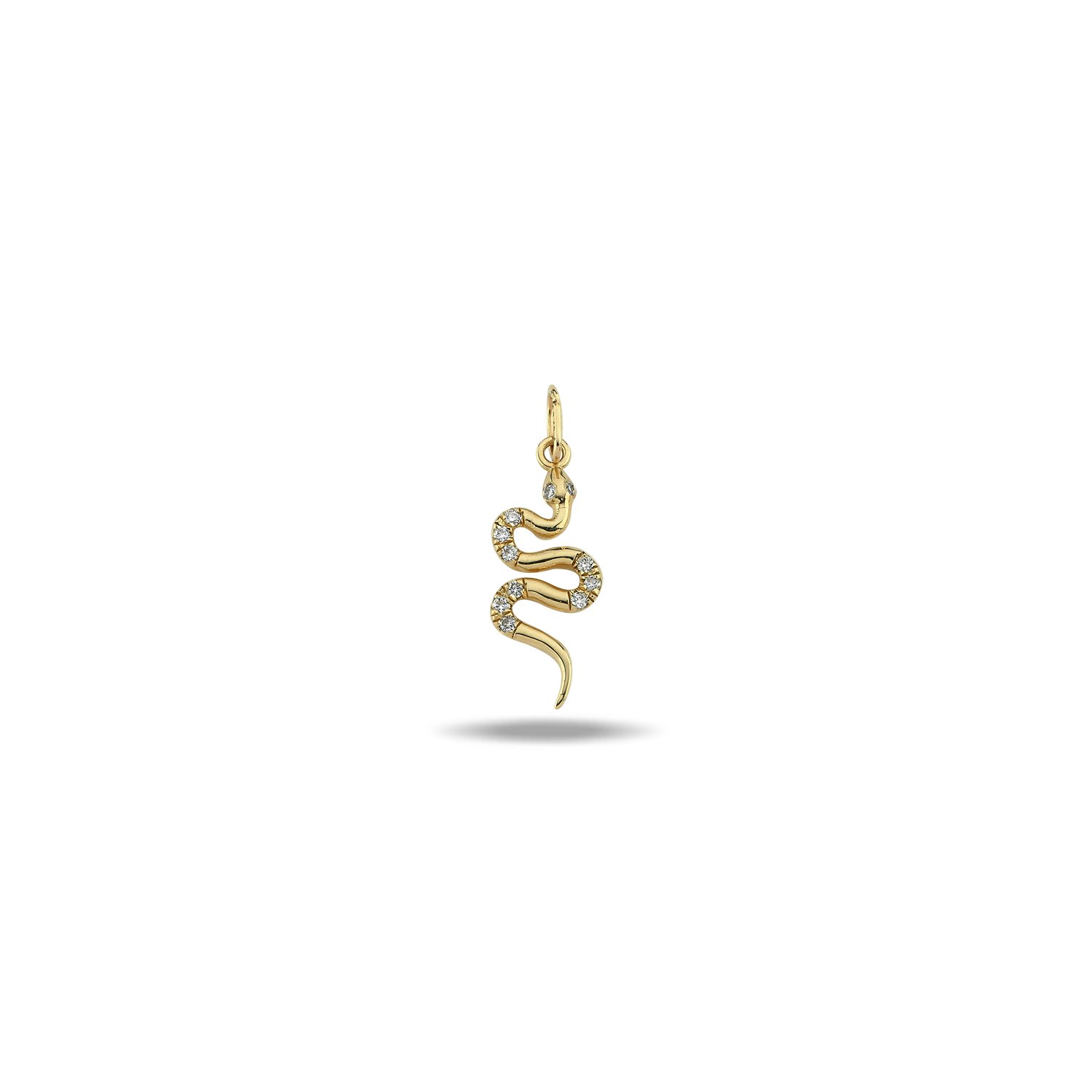 14K DIAMOND SNAKE CHARM 14K YELLOW GOLD