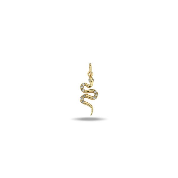 14K DIAMOND SNAKE CHARM 14K YELLOW GOLD