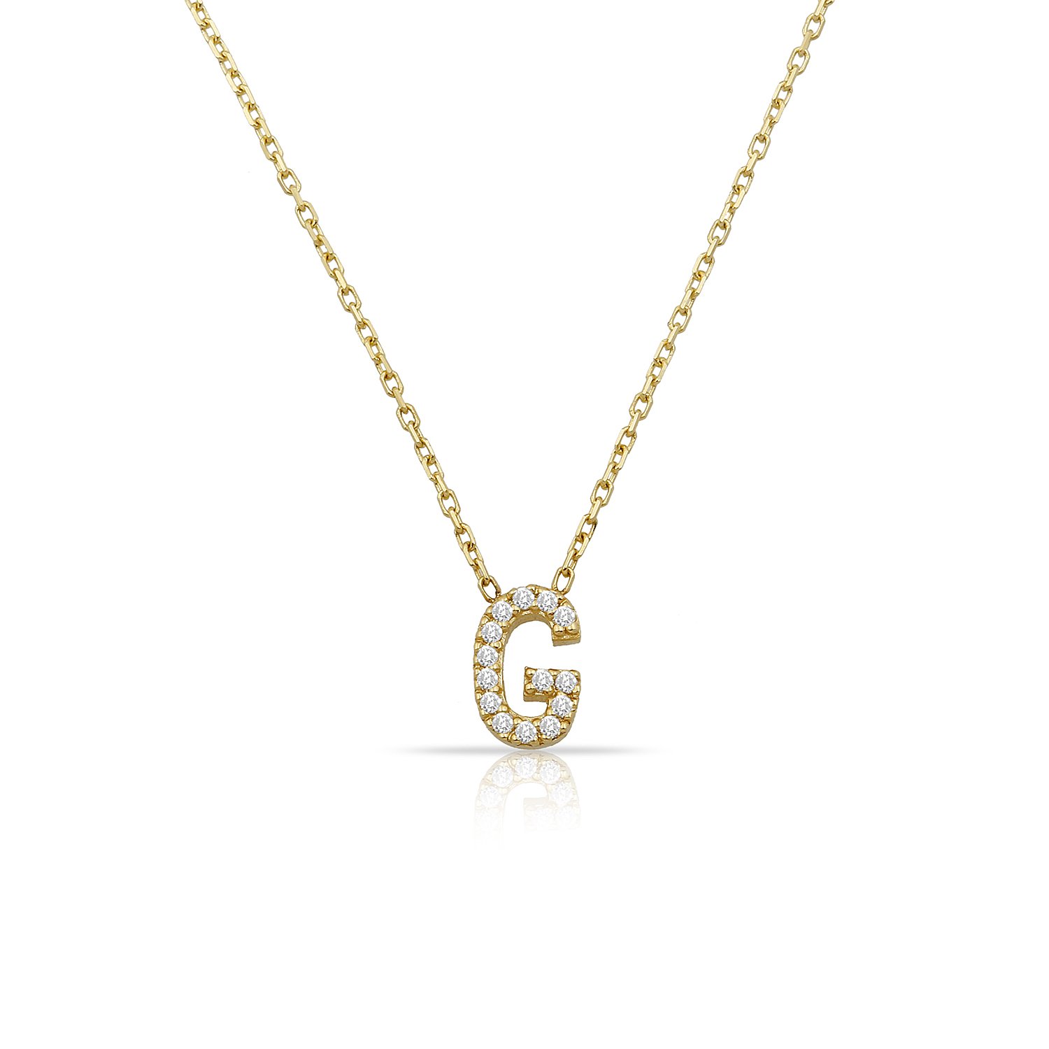 14K INITIAL DIAMOND NECKLACE