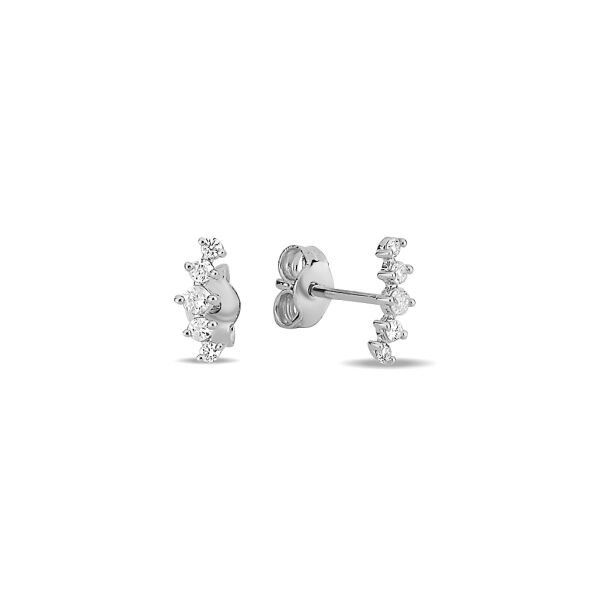 14K FIVE DIAMOND STONES IN STUD EARRINGS 14K WHITE GOLD