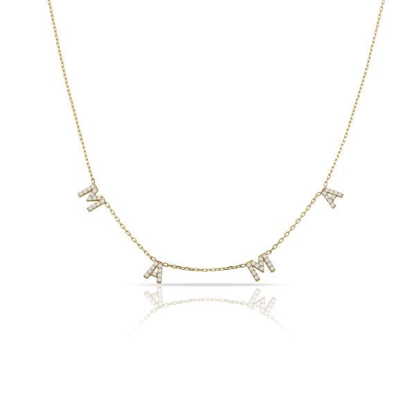 14K MINI MAMA DIAMOND NECKLACE