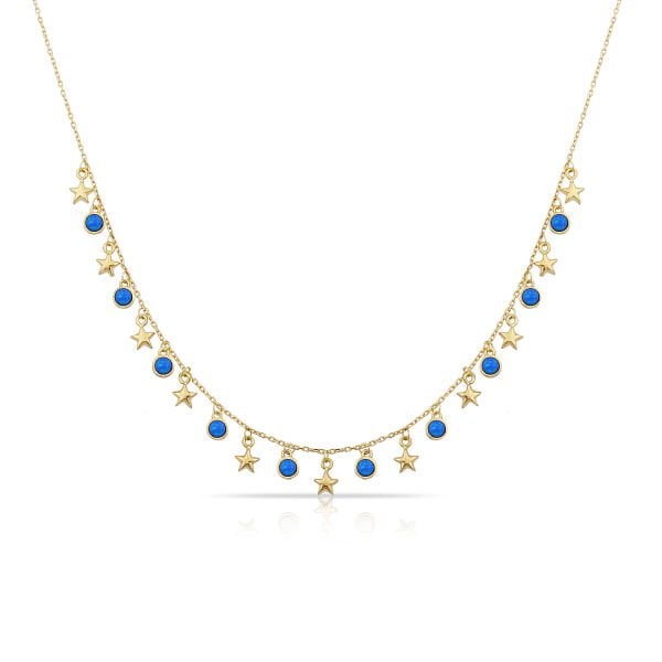 14K MINI STAR WITH OPAL CHARM NECKLACE