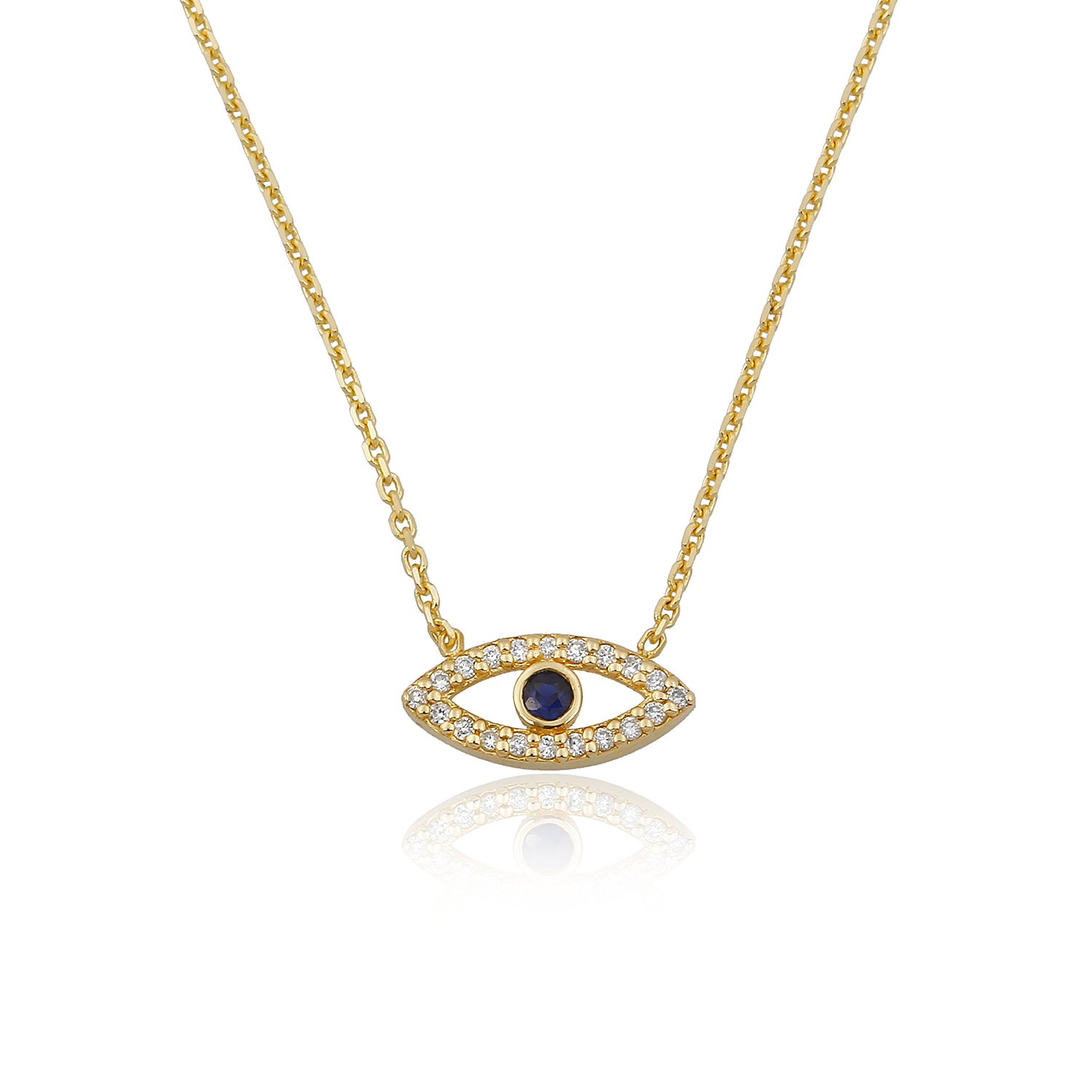 14K DIAMOND EVIL EYE NECKLACE