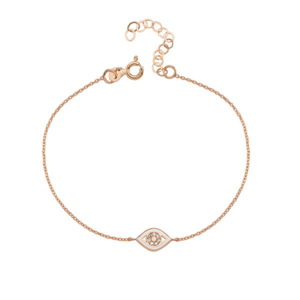 14K ENAMEL EVIL EYE DIAMOND BRACELET