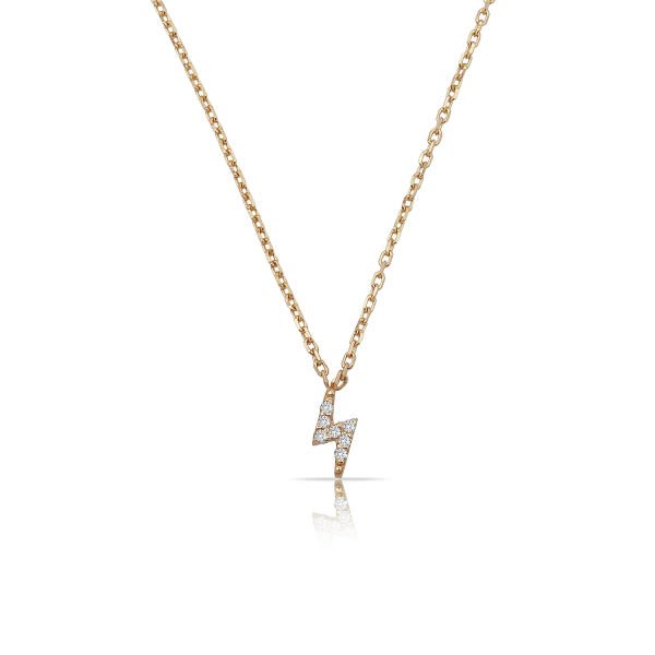 14K MINI LIGHT DIAMOND NECKLACE 14K ROSE GOLD