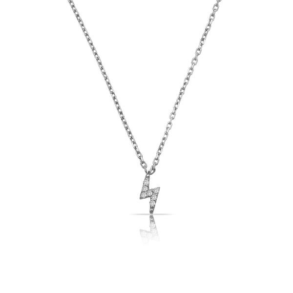 14K MINI LIGHT DIAMOND NECKLACE 14K WHITE GOLD