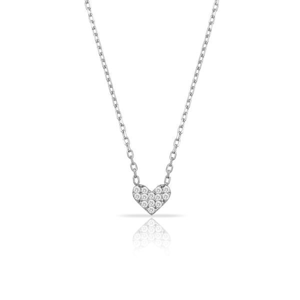 14K MINI HEART DIAMOND NECKLACE 14K WHITE GOLD
