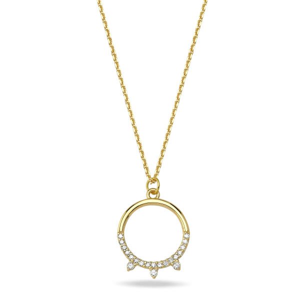 14K DIAMOND CIRCLE PENDANT NECKLACE